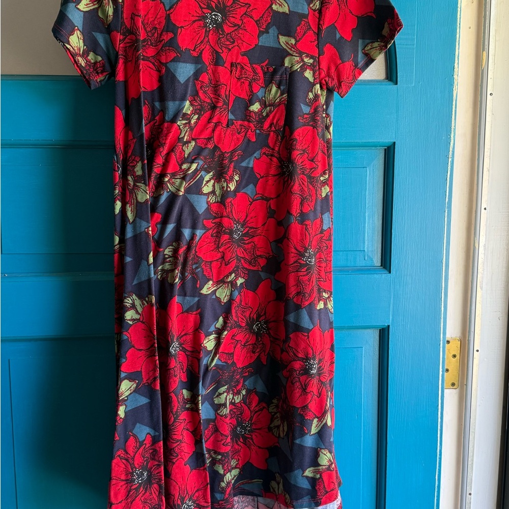 LuLaRoe Red Floral High Low Dress